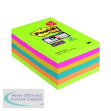 Post-it Notes Super Sticky XXL 101 x 152mm Ultra Colours (Pack of 6) 4690-SSUC-P4+2
