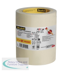 Scotch Classic Masking Tape 48mmx50m (Pack of 3) 7100333295