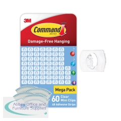 Command Clear 60 Decorating Clips + 68 Clear Strips Transparent 7100378547