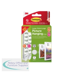 Command Picture Hanging Strips 12 Pairs Large + Extra Large White (Pack of 24) 7100336386