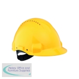 3M Ventilated Safety Helmet with Uvicator Sensor Disc Yellow G3000CUV