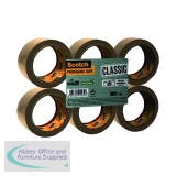 Scotch Buff Packaging Tape Polypropylene 50mm x 66m (6 Pack) C5066SF6