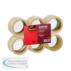 Scotch Secure Seal Packaging Tape 50mmx66m Transparent (Pack of 6) H5066F6T