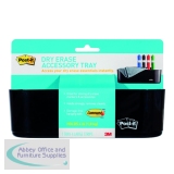 Post-it Dry Erase Black Accessory Tray with 4 Large Command Strips DEFTRAY-EU