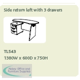 Imagine Home and Office Left return 3 Drawer