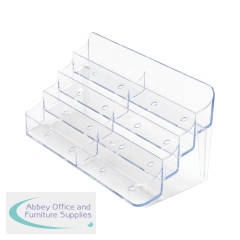 Announce 4 Tier 8 Pocket Business Card Holder Landscape Crystal Clear AA10448