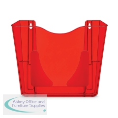 Announce by 5 Star Wall Mounted Pocket Literature File Portrait A4 Ruby AA13669