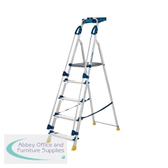 Werner Workstation 5 Tread  Stepladder with Twin Safety Handrails Blue 7050518L