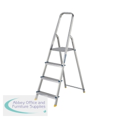 Werner 4 Tread Stepladder with High Handrail Aluminium 7400418L