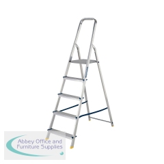 Werner 5 Tread Stepladder with High Handrail Aluminium 7400518L
