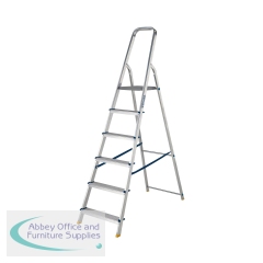 Werner 6 Tread Stepladder with High Handrail Aluminium 7400618L