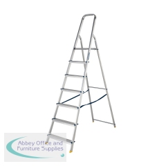 Werner 7 Tread Stepladder with High Handrail Aluminium 7400718L
