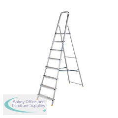 Werner 8 Tread Stepladder with High Handrail Aluminium 7400818L