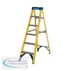 Werner 6 Tread Fibreglass Swingback Stepladder Yellow/Black 7160618
