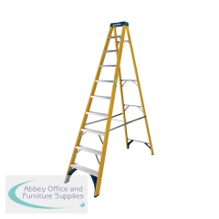 Werner 10 Tread Fibreglass Swingback Stepladder Yellow/Black 7161018