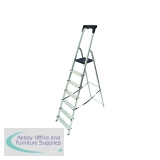Werner Aluminium High Handrail 7 Tread Step Ladder 7410718