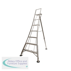 Werner Adjustable 5 Tread Tripod Ladder with High Handrail Aluminium  92505