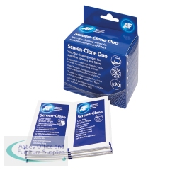 AF Screen-Clene Duo Wet/Dry Wipes (20 Pack) ASCR020