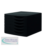 Jalema 6 Desktop Plastic Drawers Set Black J76319BLK