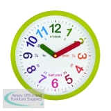 Acctim Lulu Time Teaching Wall Clock 260mm Green 21885