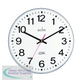Acctim Clarkenwell Wall Clock Silent Non-Ticking 300mm Diameter White 22233