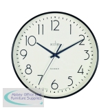Acctim Earl Wall Clock Non Ticking Sweep Seconds Hand 250mm Diameter Black 22563