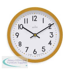Acctim Elstow Small Office Wall Clock Yellow 20cm 22841