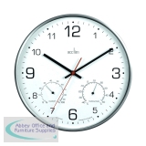 Acctim Komfort 30.5cm Metal Thermo Hygro Wall Clock 29147