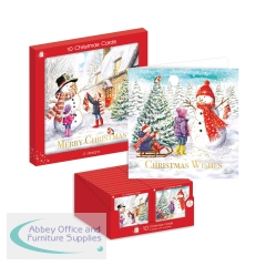 Giftmaker Square Snowman Cards x10 (Pack of 24) XGIMBCC4A802