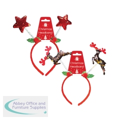 Giftmaker Reindeer and Star Sequin Headband (Pack of 24) XGIMDEC5A102