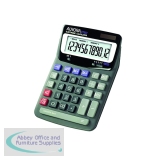 Aurora Grey/Black 12-Digit Desk Calculator (Dual power, solar powered with battery back up) DT85V
