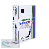 Artline 90 Chisel Tip Permanent Marker Black (12 Pack) A901