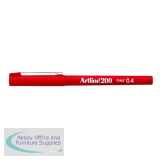 Artline 200 Fineliner Pen Fine Red (12 Pack) A2002