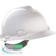 MSA V-Gard White Unvented Push-Key Safety Helmet