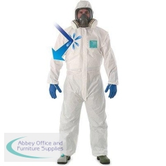Ansell AlphaTec 2000 Comfort Model 129 White Chemical Coverall XL