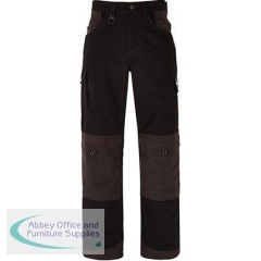 Trojan Men\'s Black/Grey Multipocket Tradesman Trousers with Kneepad Pockets 36T