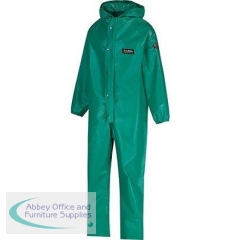 Alpha Solway Chemmaster Green Hooded Chemical Coverall L