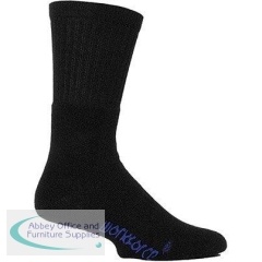 Workforce 3777 Black Cushioned Work Socks Pairs 6-11 (Pack of 2)