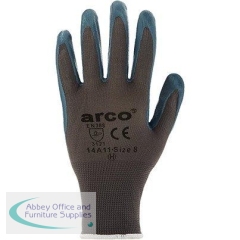 Arco Grip Light Grey Nitrile-Coated Work Gloves Pairs 10 (Pack of 12)