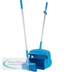 Vikan Blue Closable Lobby Dustpan and Brush