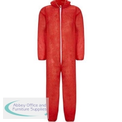 Arco Essentials Red Lightweight Disposable Overalls 2XL