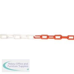 JSP Red/White Plastic Chain 6mm x 25m