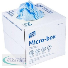 Robert Scott Micro-Box Blue Microfibre Cleaning Cloths (Pack of 50)