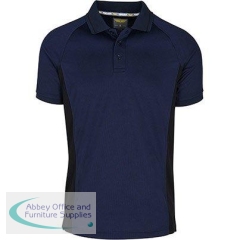 Trojan Contrast Navy/Black Antibacterial Wicking Polo Shirt S
