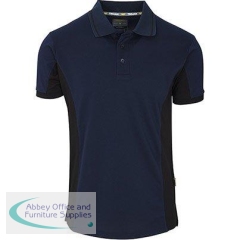 Trojan Contrast Navy/Black Wicking Polo Shirt S