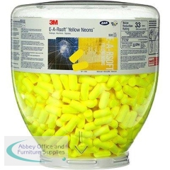 3M E-A-Rsoft Yellow Neon Disposable Earplugs Refill Pack Pairs (Pack of 500)