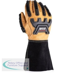 Arco Long-Cuff Leather Cut-Resistant Impact Gloves L