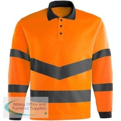 Arco Orange Long-Sleeve Hi-Vis Polo Shirt M