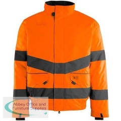 Arco Orange Waterproof Hi-Vis Bomber Jacket L