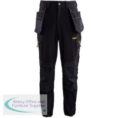 Trojan Tech Men\'s Black Cargo Trousers with Holster Pockets 3XL